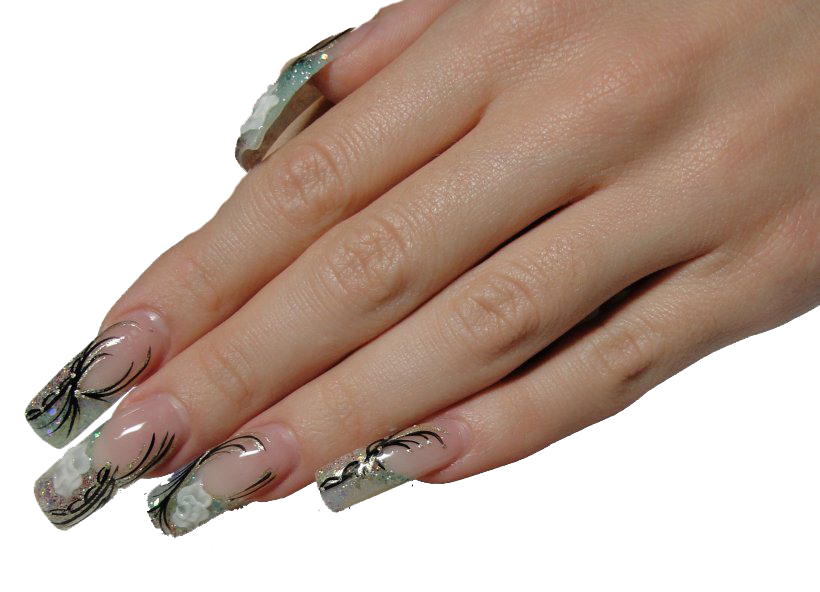 1. Clear Acrylic Nails with Glitter - wide 5