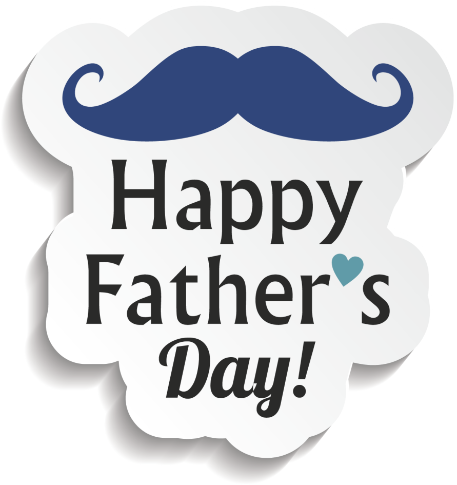 Beautiful Happy Fathers Day With Moustache Illustration Download PNG