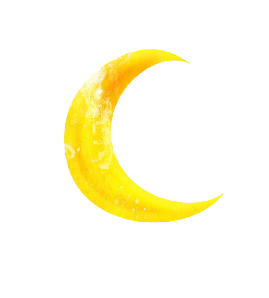 Yellow Crescent Moon | PNG All