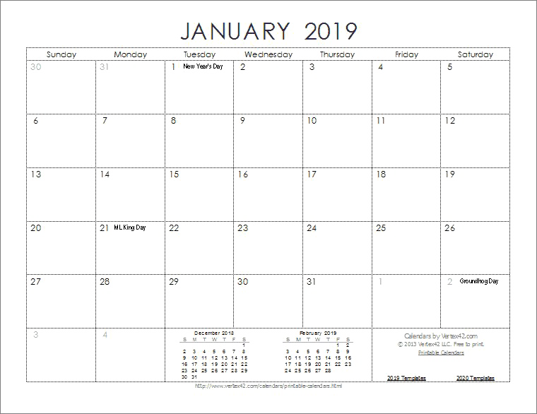 2019 Calendar PNG File