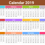 2019 Calendar PNG Transparent HD Photo