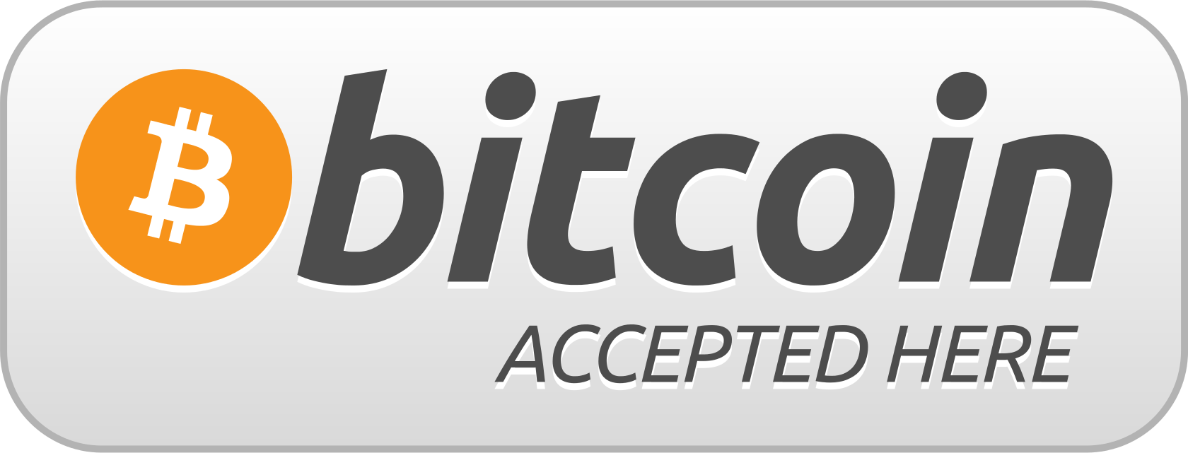 Bitcoin burada kabul edildi düğmesi