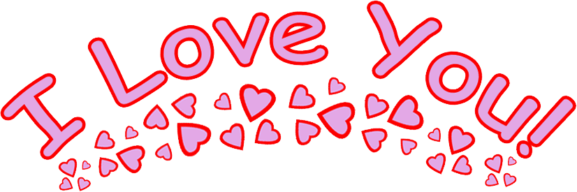 I Love You Text PNG File