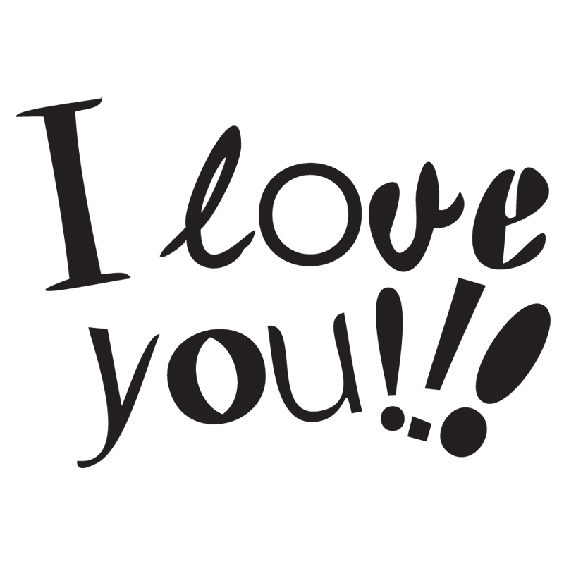 I Love You Text PNG HD