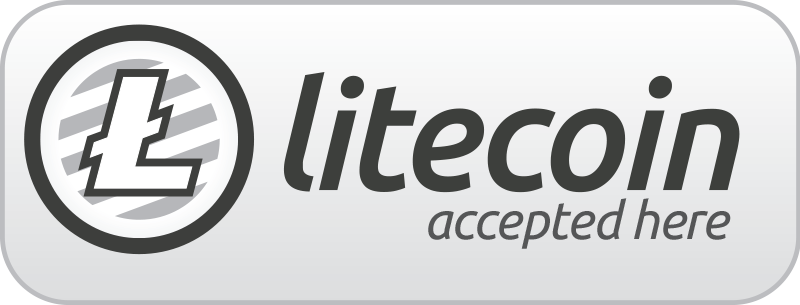 Tinanggap ng Litecoin dito ang pindutan ng libreng pag -download ng png
