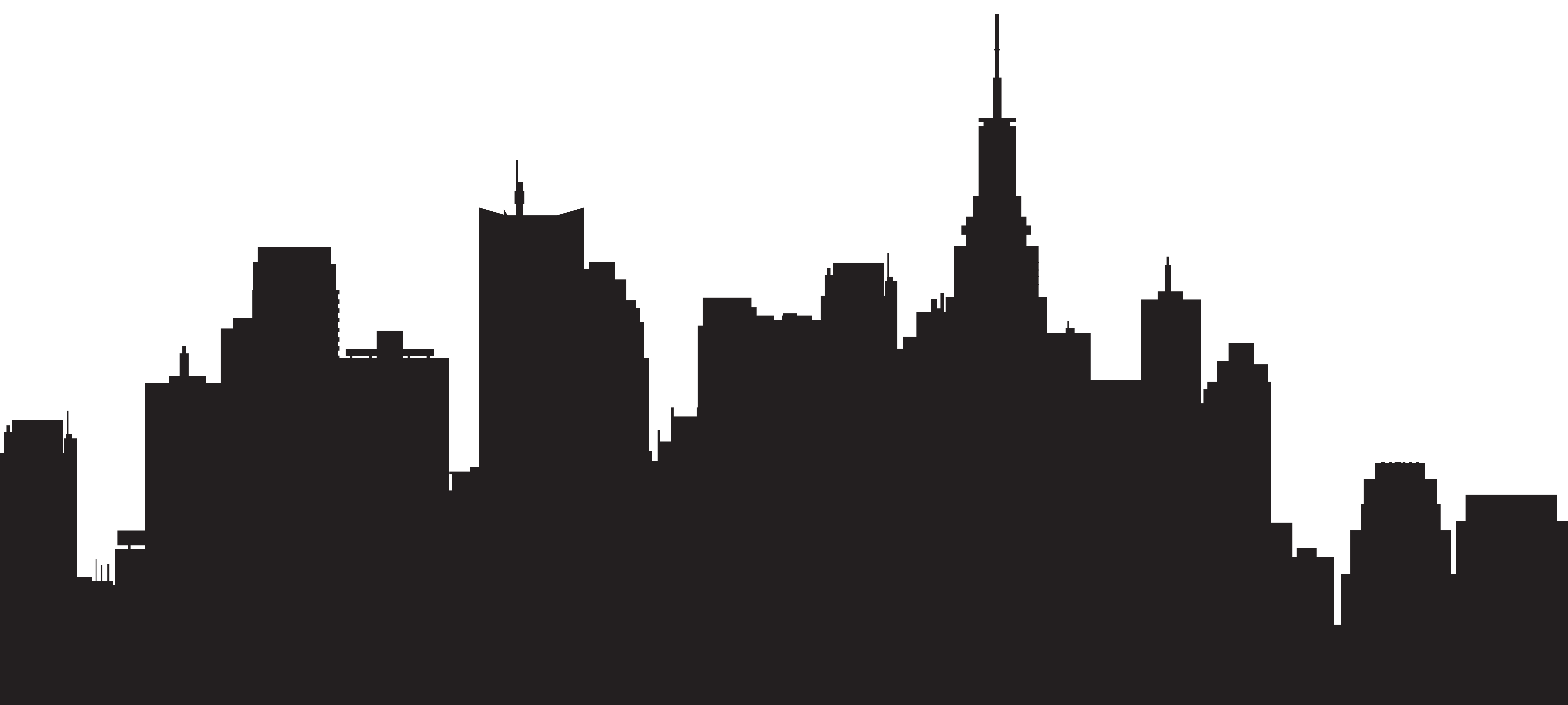 Cityscape Silhouette Background PNG Image