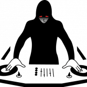 Disk Jockey Silhouette PNG Gambar