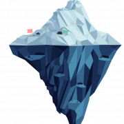 Iceberg subaquático sem fundo