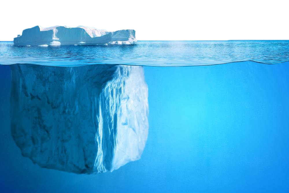 Latar belakang gunung es di bawah air