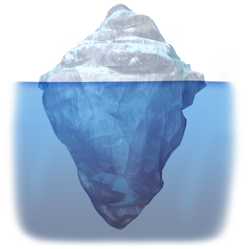 Iceberg subaquático PNG transparente
