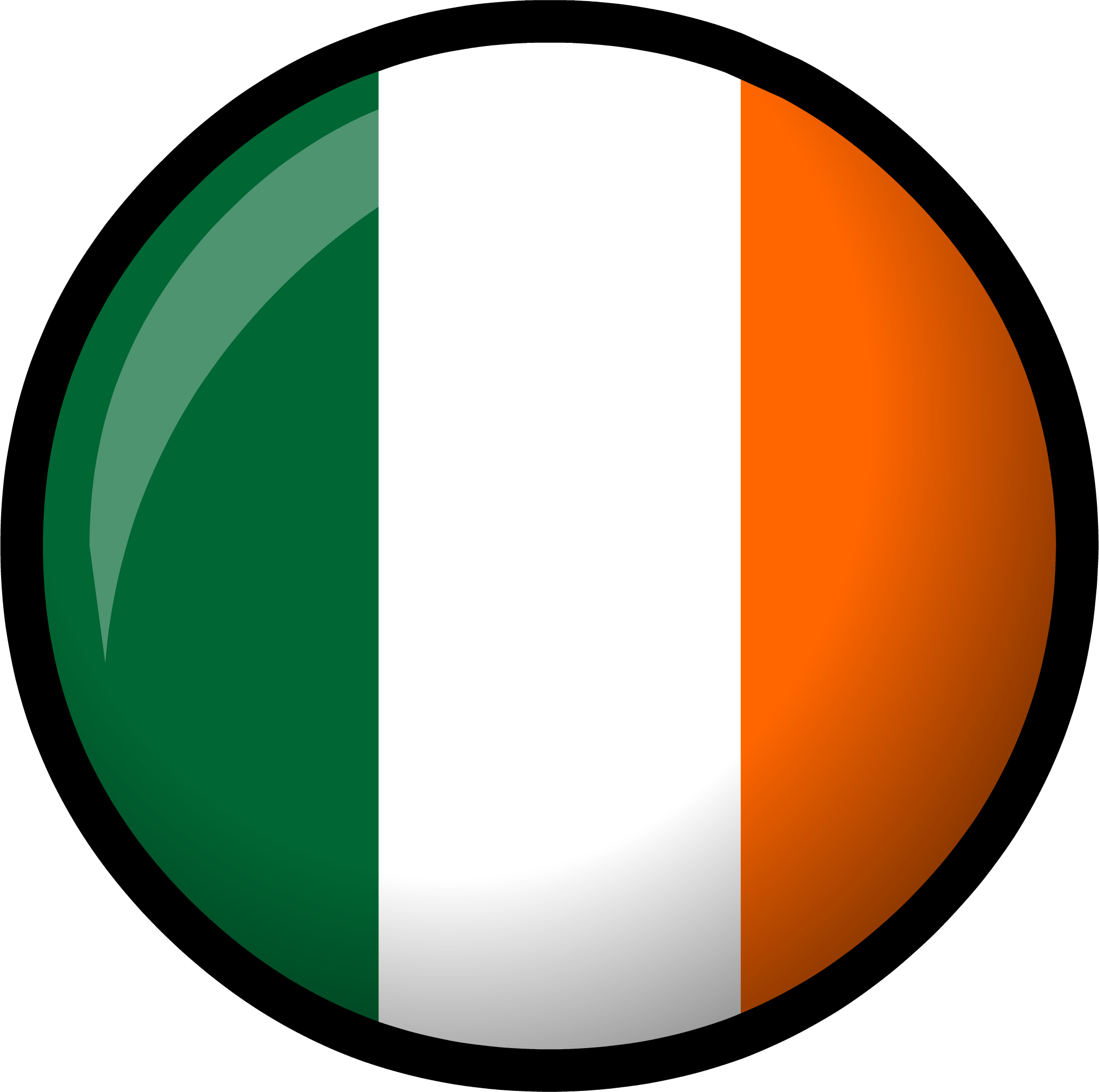 Ireland Flag Round PNG