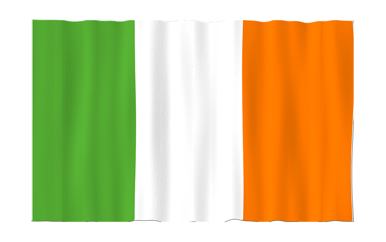 Bandera de Irlanda transparente