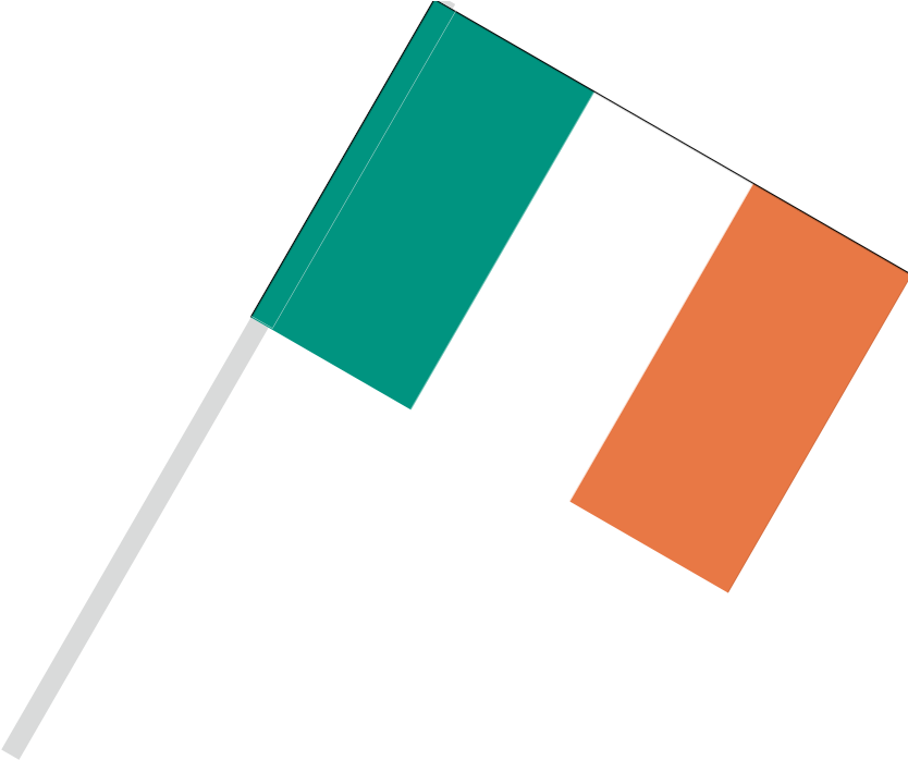 Ireland Flag Waving PNG Image