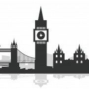 London Silhouette PNG -afbeelding