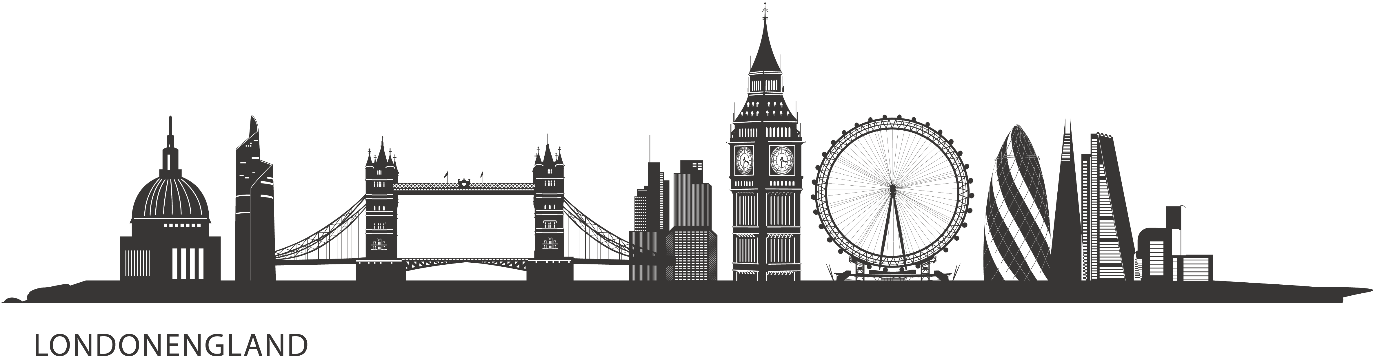 London Silhouette PNG Photo