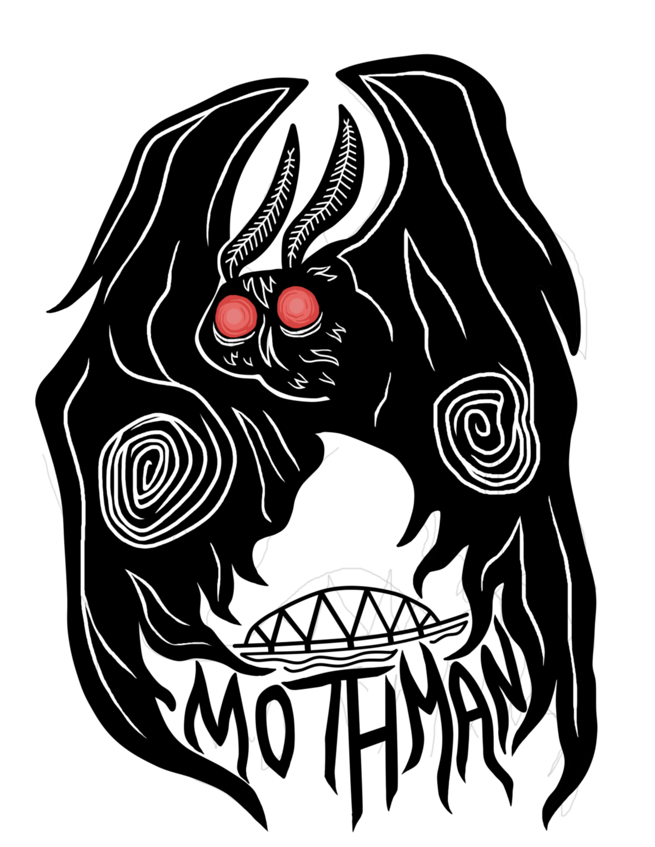 Mothman Silhouette PNG Picture