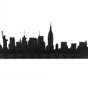 New York City Silhouette PNG HD -afbeelding