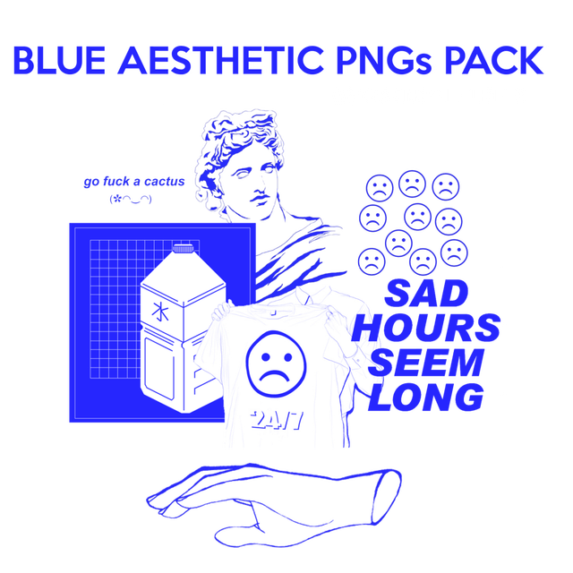 Blue Aesthetic Creative PNG Clipart
