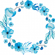 Ilustración de flores azules png
