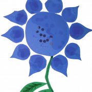 Blue Flower Illustration PNG -afbeelding