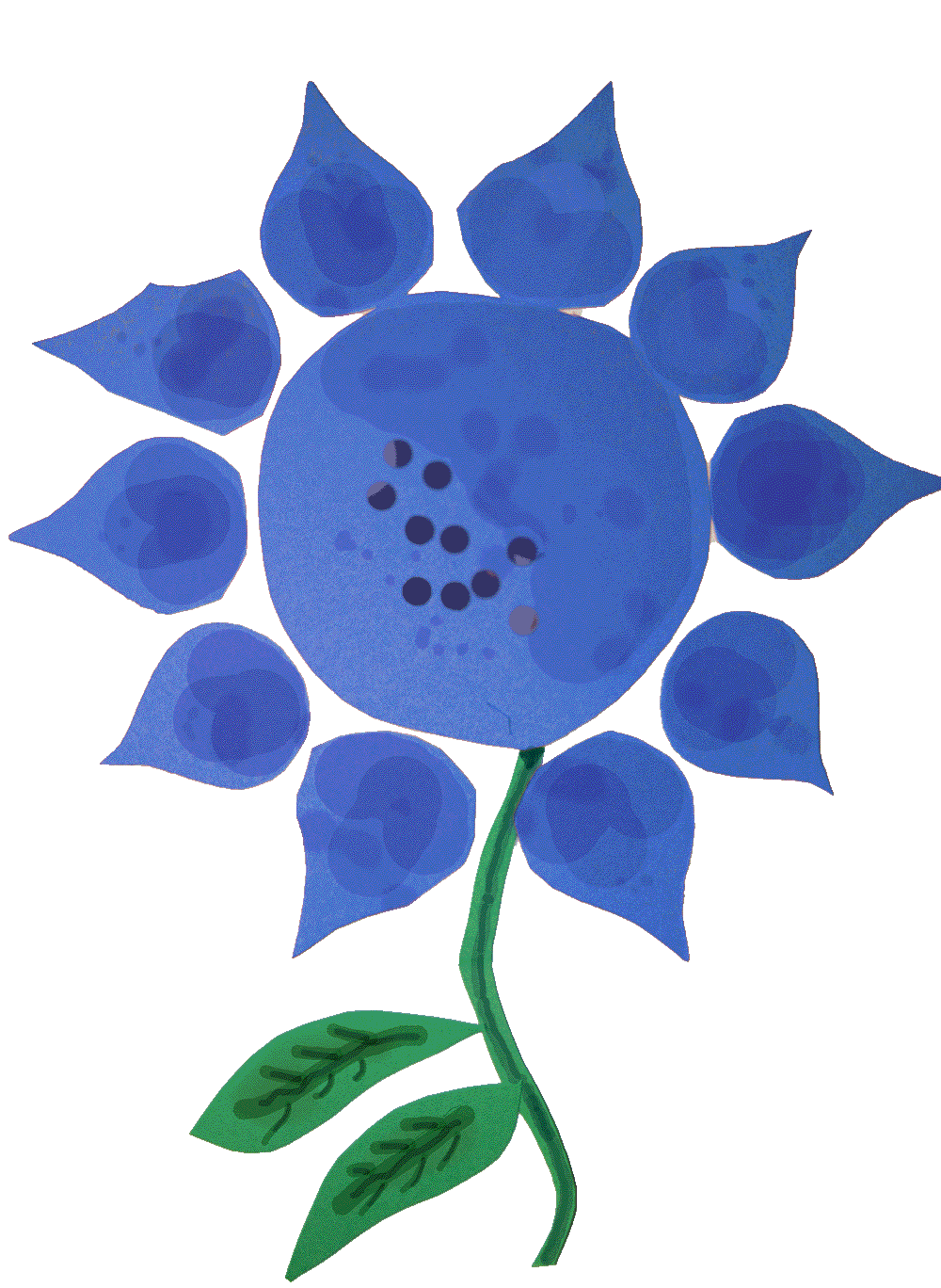 Blue Flower Illustration PNG Image