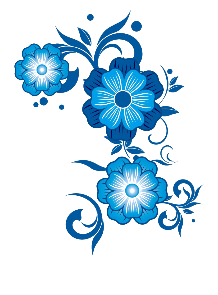 Blue Flower Illustration PNG Photo