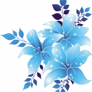 Синяя цветочная пружина PNG Photo