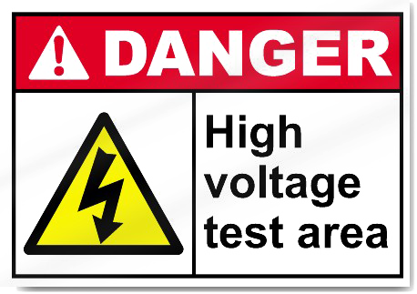 Corte de png de señal de alto voltaje de peligro