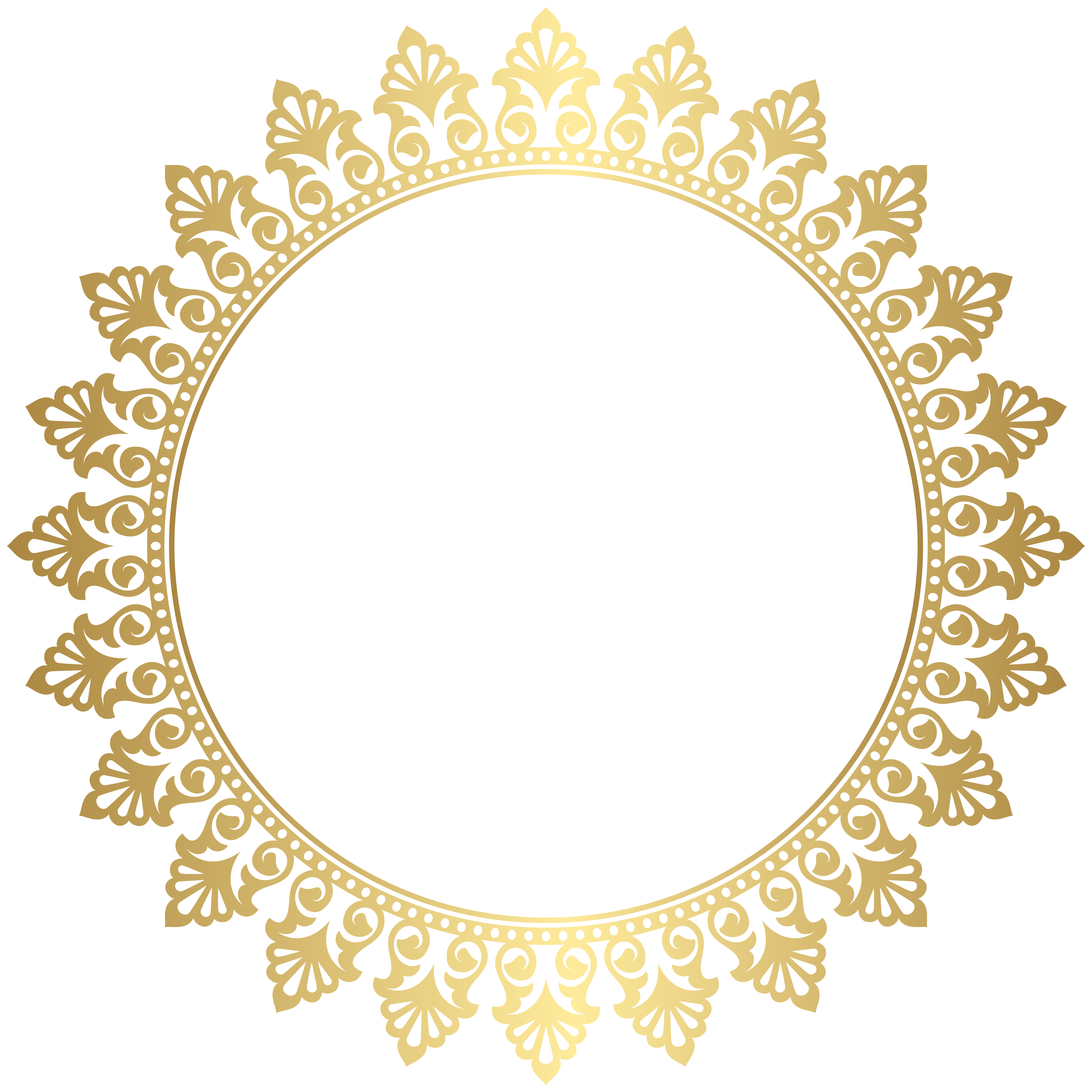 Golden Circle Frame PNG Clipart