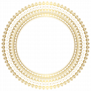 Bingkai lingkaran emas guntingan png