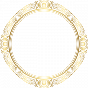 Golden Circle Frame PNG HD -afbeelding