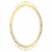 Imagem png de quadro de círculo dourado