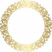 Золотой круг рамы PNG изображение