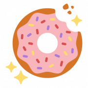 Roze donut png clipart