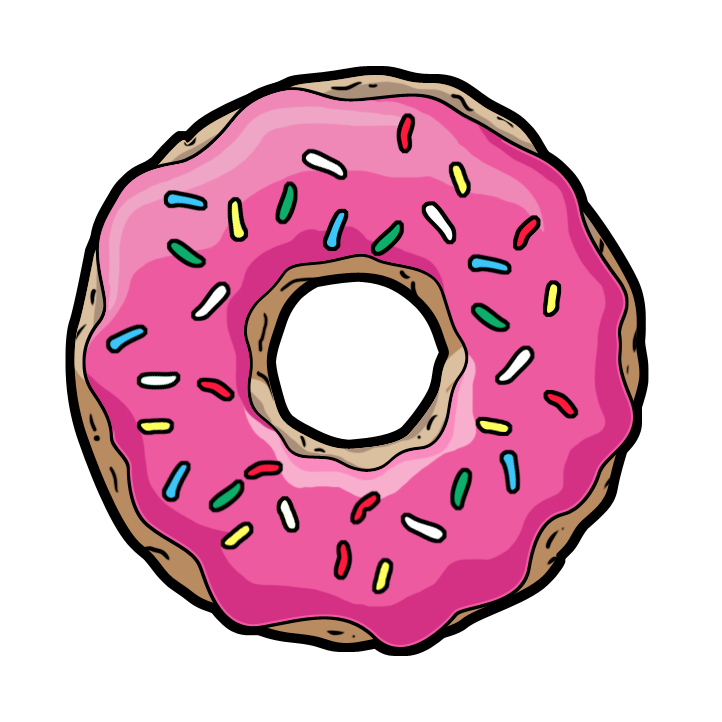 Pink Donut PNG Cutout