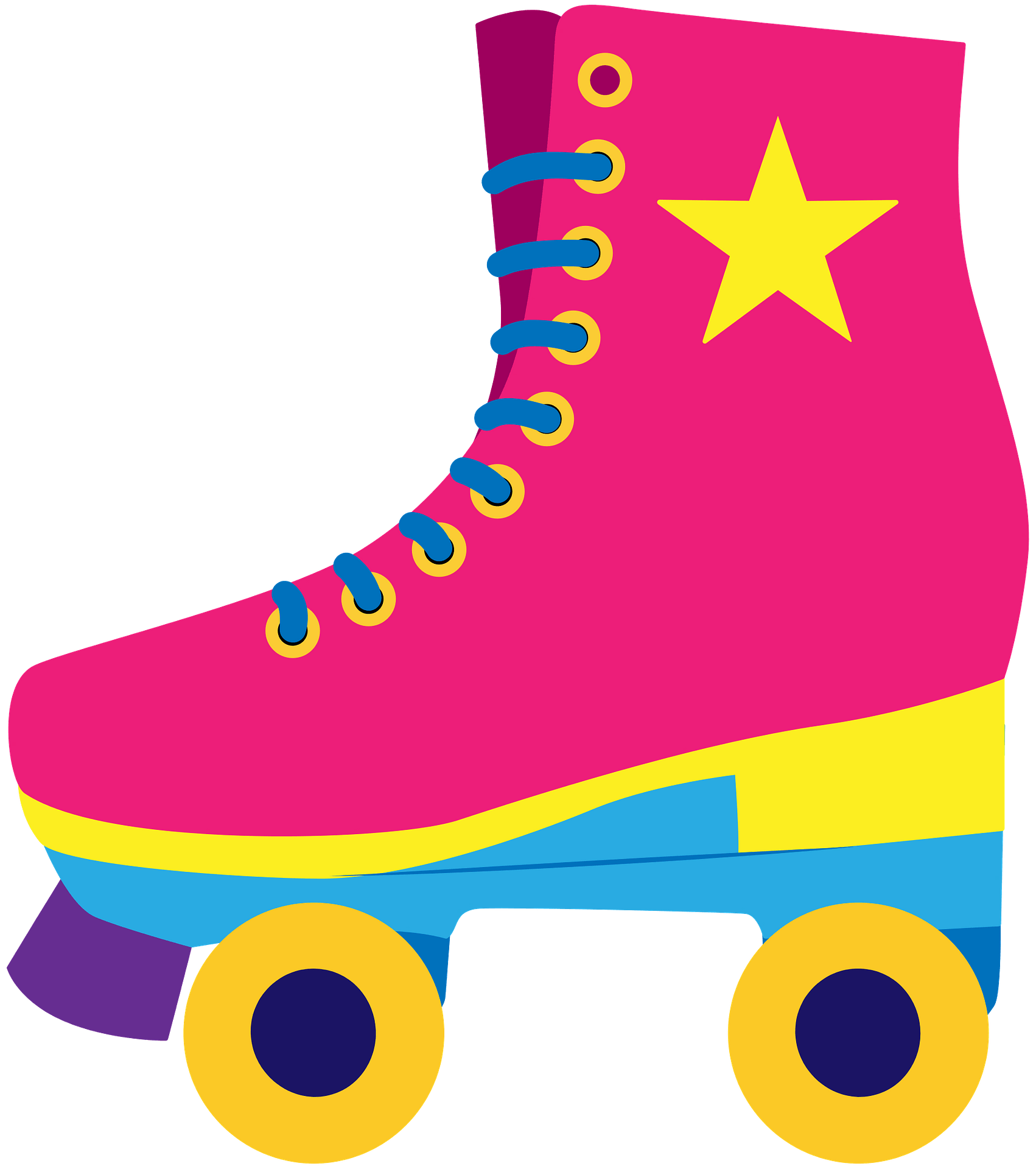 Pink Roller Skates PNG File