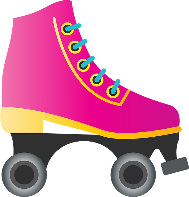 Pink Roller Skates PNG Image