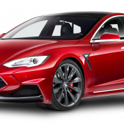 Red Tesla Model S PNG PIC