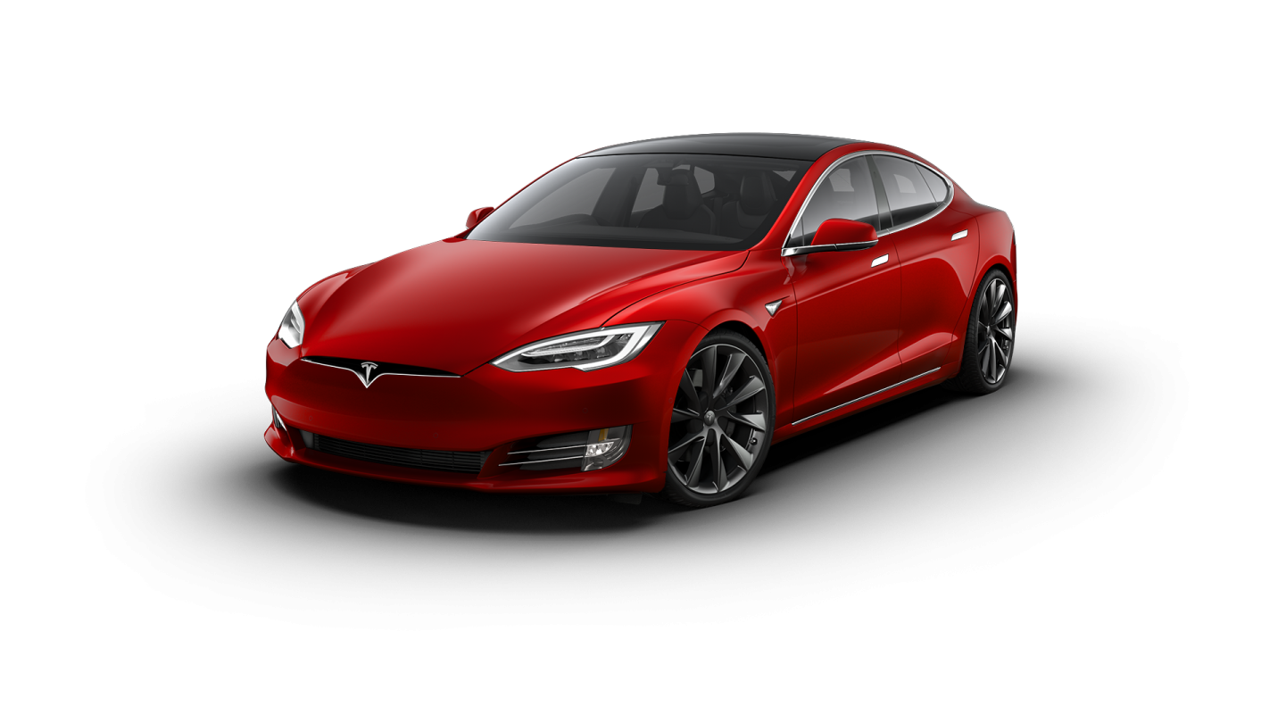 Red Tesla Model S PNG