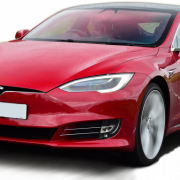 Rotes Tesla PNG Bild