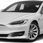 Белая модель Tesla S