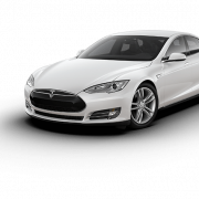 White Tesla Model S PNG Cutout