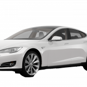 White Tesla Model S PNG HD Imahe