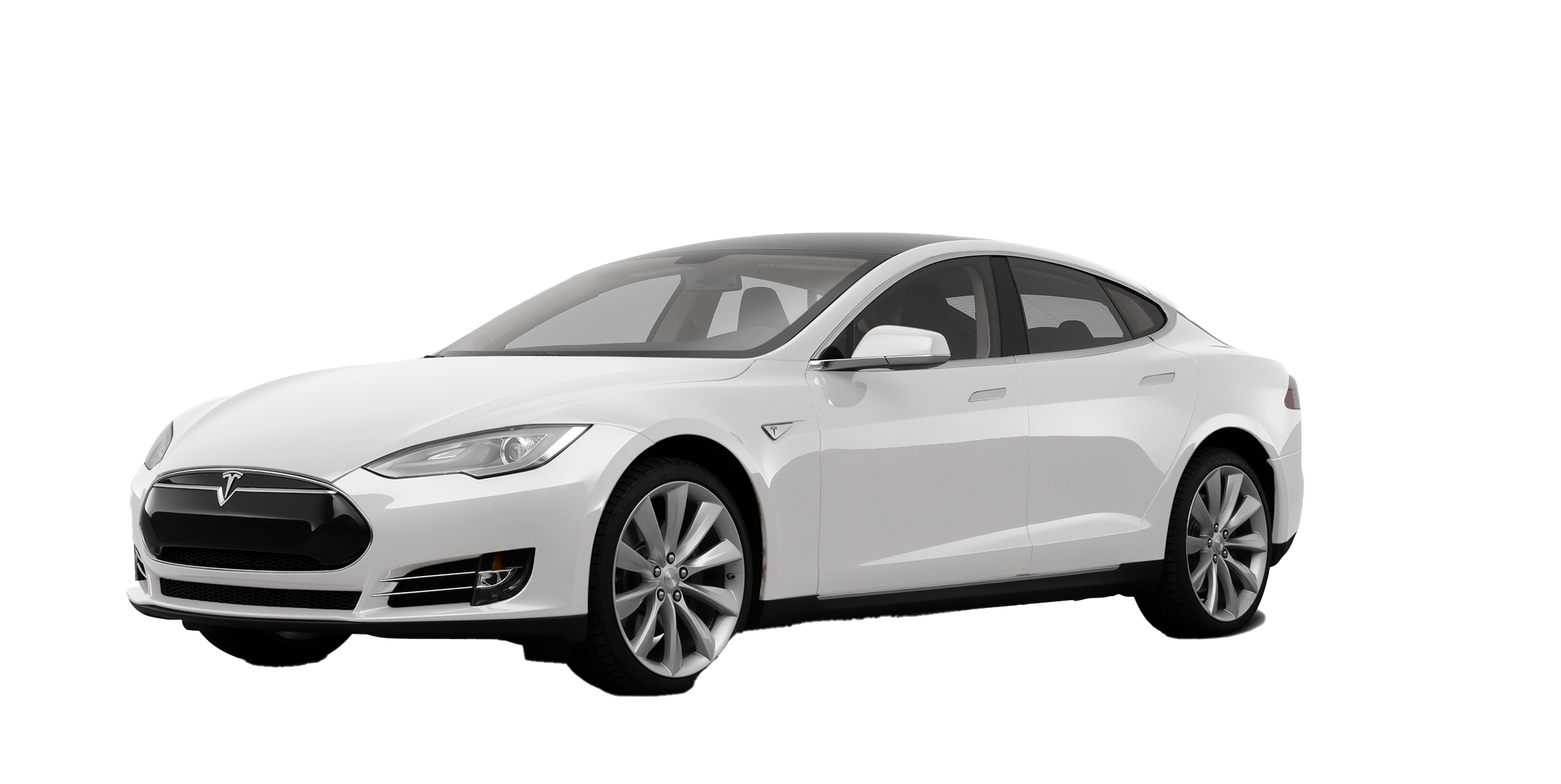 White Tesla Model S PNG HD Image