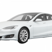 White Tesla Model S PNG Image HD
