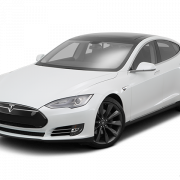 White Tesla Model S PNG Photo