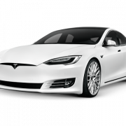 Wit Tesla Model S PNG PIC