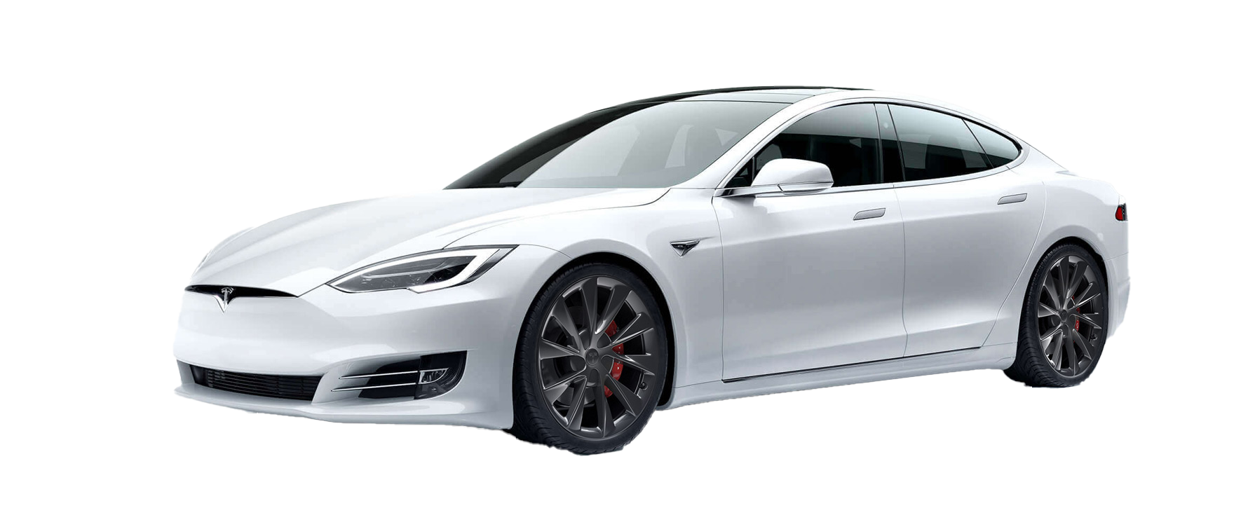 White Tesla Model S PNG Picture