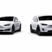 White Tesla Model S transparant
