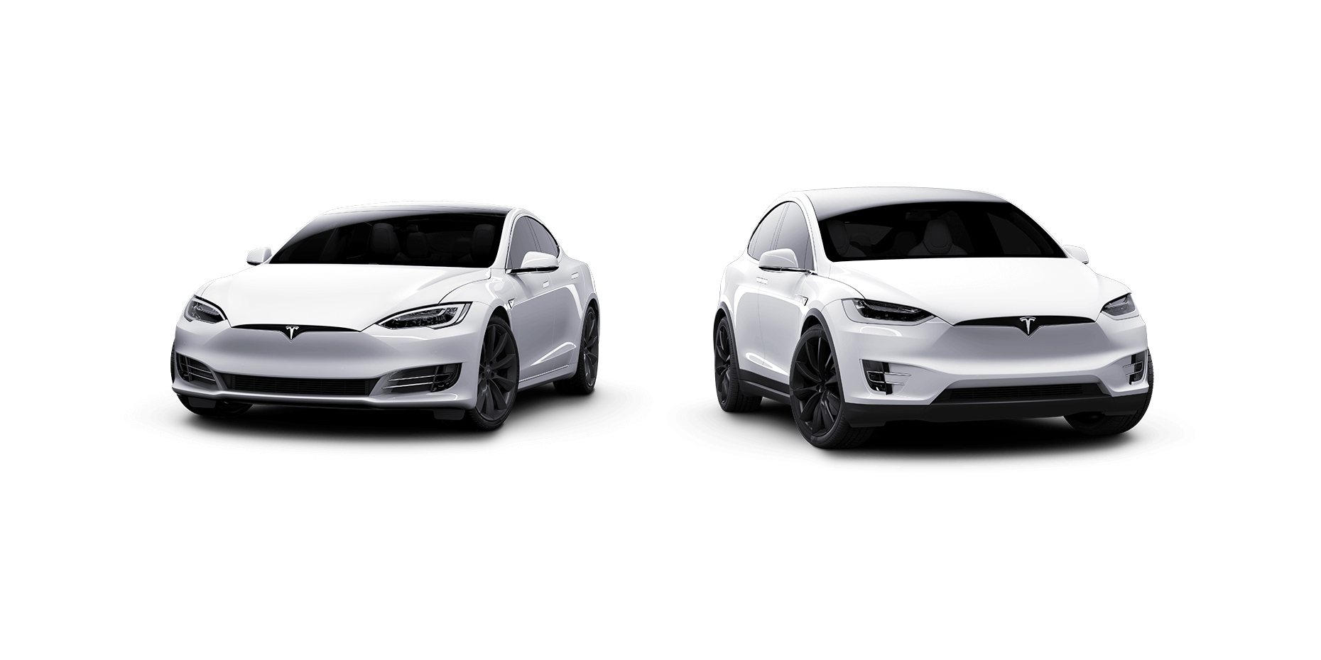 Weißer Tesla -Modell S transparent